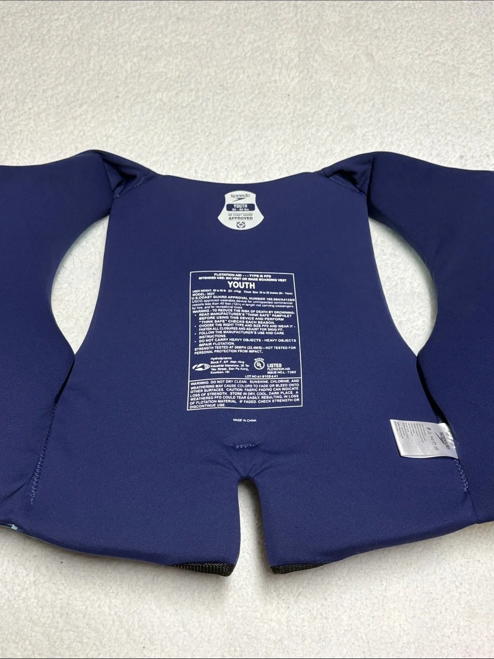 Speedo Youth Blue & Yellow Camo Swim Vest LP 50-90 lbs